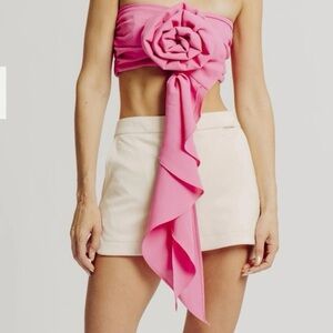 Ronny Kobo Strapless Floral Bandeau Top Size Small